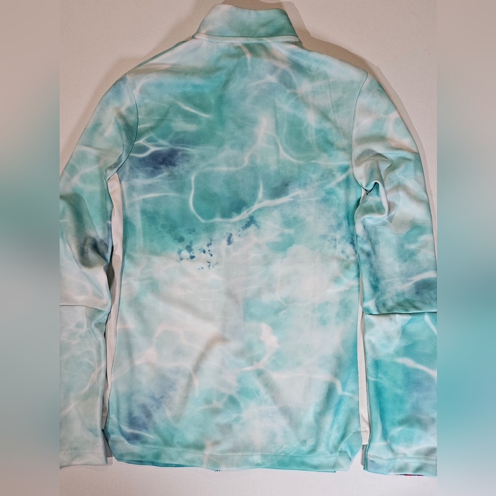 Adidas Womens Windbreaker XS Aqua‎ Tie-Dye Full Zip - Picture 2 of 6